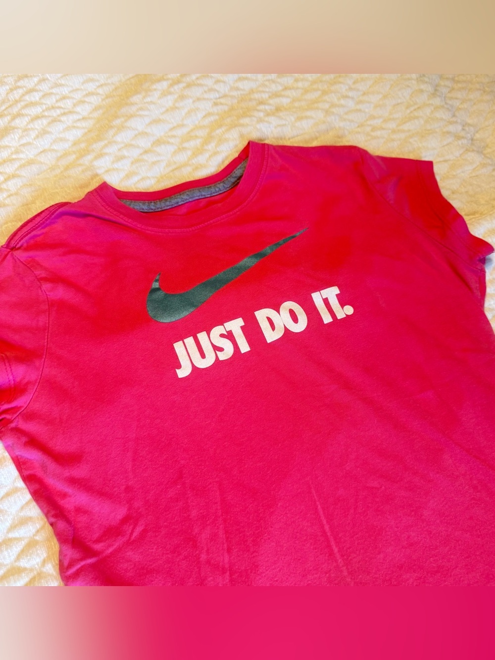 Pink Nike Athletic Shirt Top Kids Size XL Cotton